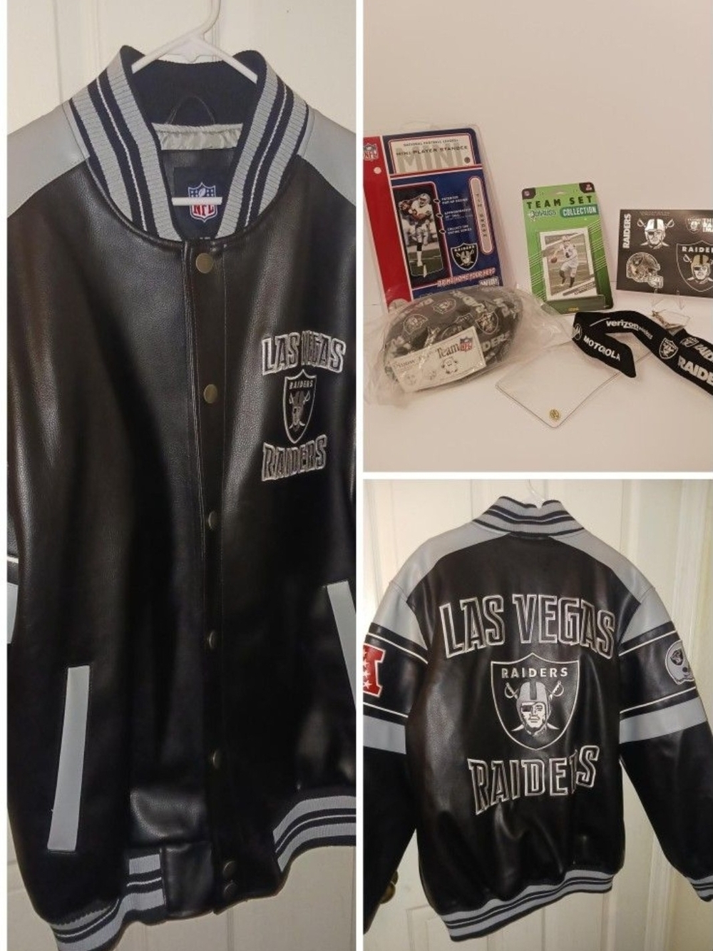 Las Vegas Raiders NFL Bundle XL Leather Jacket
